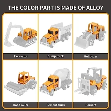 60 PCS Kids Construction Truck Toys Set for Ages 3-7