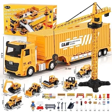 60 PCS Kids Construction Truck Toys Set for Ages 3-7