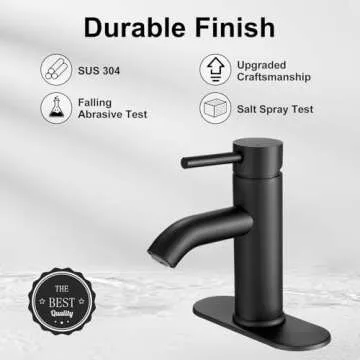 VOTON Black Bathroom Faucet Single Handle Matte Black Bathroom Sink Faucet Rv Lavatory Vessel Faucet for Bathroom Faucet 1 or 3 Hole with Deck Plate
