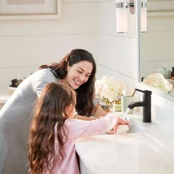 VOTON Black Bathroom Faucet Single Handle Matte Black Bathroom Sink Faucet Rv Lavatory Vessel Faucet for Bathroom Faucet 1 or 3 Hole with Deck Plate