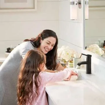 VOTON Black Bathroom Faucet Single Handle Matte Black Bathroom Sink Faucet Rv Lavatory Vessel Faucet for Bathroom Faucet 1 or 3 Hole with Deck Plate