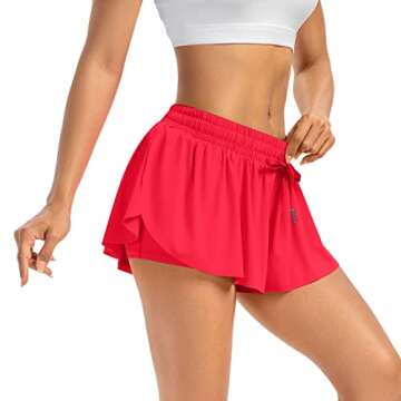 Leftear Flowy Womens Shorts for Summer Gym Yoga Athletic Workout Running Biker Teen Girls Tennis Sko...