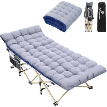 Sportneer Cots for Sleeping - Heavy Duty Folding Portable Bed with Mattress, Max Load 450 LBS for Ca...
