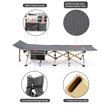 Sportneer Camping Cot with Comfortable Mattress for All