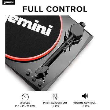 Gemini TT-900 Turntable - 3-Speed with Bluetooth Speakers