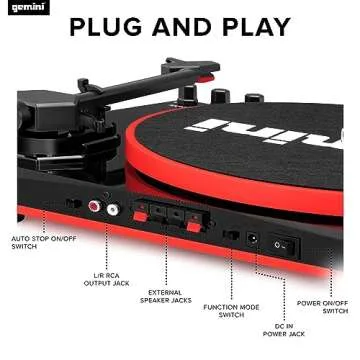 Gemini TT-900 Turntable - 3-Speed with Bluetooth Speakers