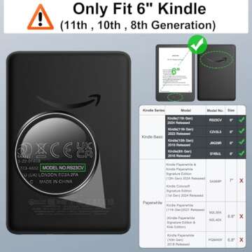 MoKo Case Fits All-New 6" Kindle (11th Generation, 2024/2022 Release)/ Kindle (10th Gen,2019)/Kindle...