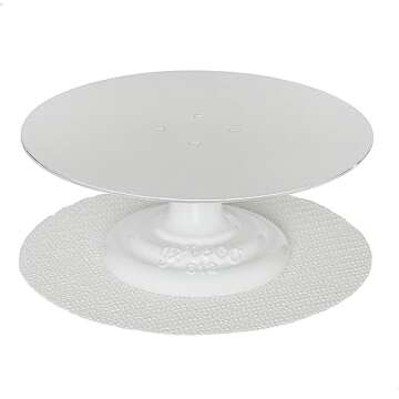 Ateco Cast Iron and Non-Slip Pad Cake Stand, 12 inch, White