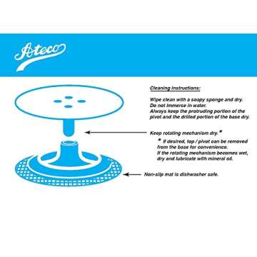 Ateco Cast Iron and Non-Slip Pad Cake Stand, 12 inch, White