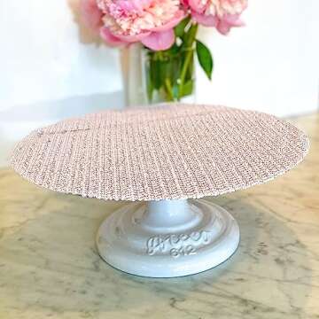 Ateco Cast Iron and Non-Slip Pad Cake Stand, 12 inch, White
