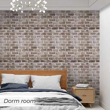 Coavas Brick Wallpaper Peel and Stick Brown Faux Brick Contact Paper 17.7x393.7 Inches Removable Wall Paper Adhesive Renter Friendly Wallpaper Bathroom Wallpaper Farmhouse Kitchen Backsplash