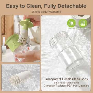 YARRAMATE Glass Oil Dispenser with Brush for Cooking