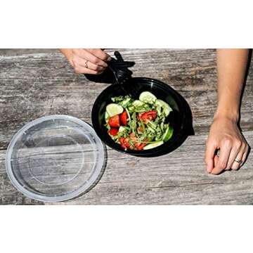 Meal Prep Container Reusable with Lids [25 Set- 24oz] Round Ideal-Food Prep Containers, Food Storage Bento Box | Stackable | Microwave | Dishwasher | Freezer Safe.