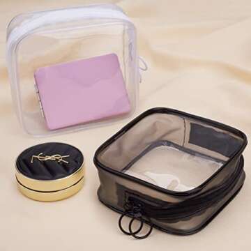 LYroo Clear Mini Makeup Bag, Essential Pouch for Women