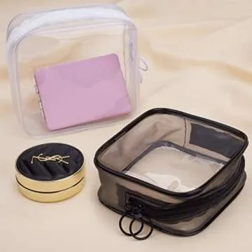 LYroo Clear Mini Makeup Bag, Essential Pouch for Women