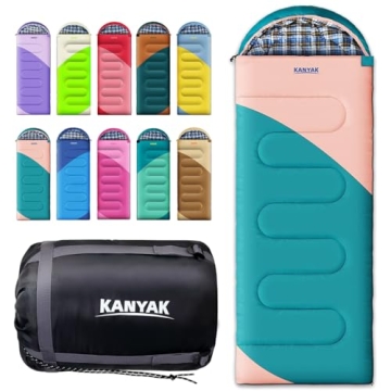 KANYAK Camping 32℉ Sleeping Bags for Adults Kids Teens Cold Weather Warm Sleeping Bag Winter for 3...