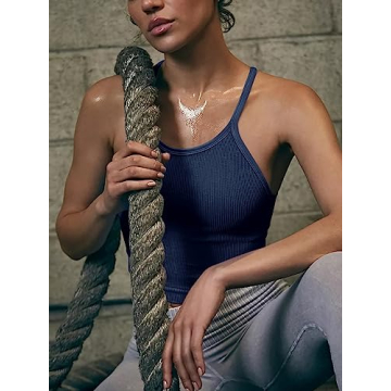 Cute Women's Sports Bra Long Tank Tops for Fitness Wear