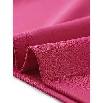 Allegra K Sleeveless Sheath Dress for Women's 2024 Boat Neck Teacher Casual Office Dresses Medium Hot Pink