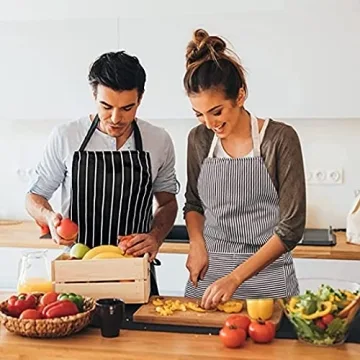 RUIBOLU Adjustable Bib Apron with Pockets for Cooking