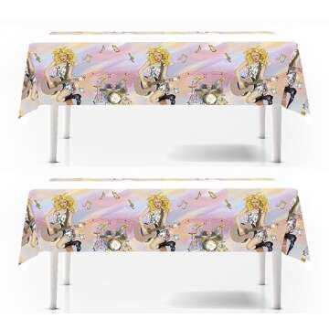 NINIMBLE 2pcs Children Birthday Party Tablecloth Table Cover,Children Birthday Supplies Decorations (70'' x 42'') (7)