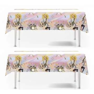NINIMBLE 2pcs Children Birthday Party Tablecloth Table Cover,Children Birthday Supplies Decorations (70'' x 42'') (7)