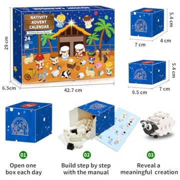 Nativity Advent Calendar 2025 Building Blocks Gift for Kids