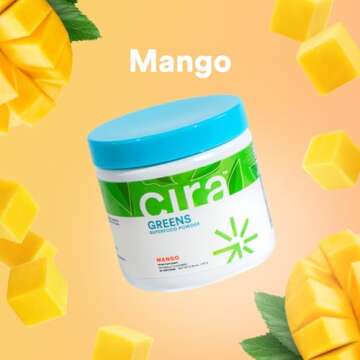 Cira Daily Greens - Naturally Sweetened Organic Spirulina Superfood Powder for Digestion & Energy - ...