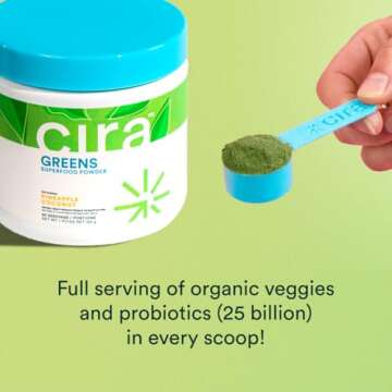 Cira Daily Greens Superfood Powder - Organic Spirulina, 30 Servings