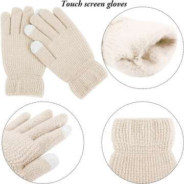 Aneco Winter Hat Scarf Gloves Set for Men & Women