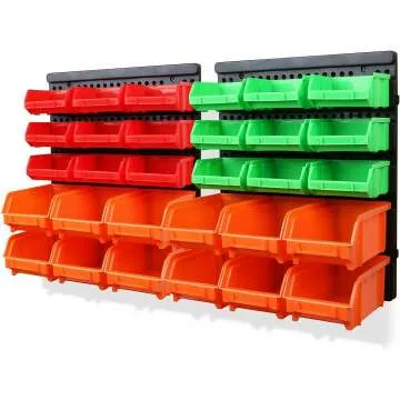 SWANLAKE 30PCS Wall Mounted Storage Bins, Perfect for Garage Organization