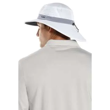 Coolibar UPF 50+ Men's Women's Fore Golf Hat - Sun Protective (Large/X-Large- White/Steel Grey)