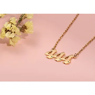 888 Angel Number Necklace 18K Gold Plated Spiritual Jewelry