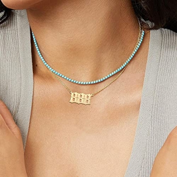 888 Angel Number Necklace 18K Gold Plated Spiritual Jewelry