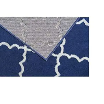 Furnish my Place Contemporary Trellis Modern Geometric Area Rug, Red 635, Blue