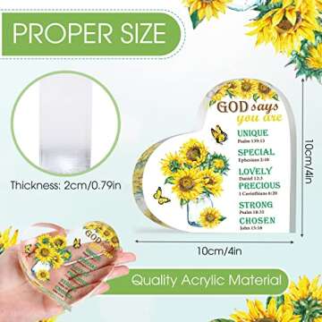 2 Pieces Christian Gifts for Christian, Inspirational Religious Gifts for Her Bible Verse Desk Decor Christian Cross Gifts, Acrylic Motivational Birthday Gifts for Mom Sister Friend Relatives