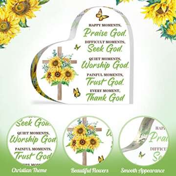 2 Pieces Christian Gifts for Christian, Inspirational Religious Gifts for Her Bible Verse Desk Decor Christian Cross Gifts, Acrylic Motivational Birthday Gifts for Mom Sister Friend Relatives