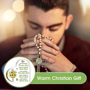 2 Pieces Christian Gifts for Christian, Inspirational Religious Gifts for Her Bible Verse Desk Decor Christian Cross Gifts, Acrylic Motivational Birthday Gifts for Mom Sister Friend Relatives