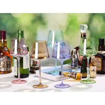 Vibrant Physkoa Colored Wine Glasses Set for Festive Cheers