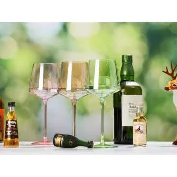 Vibrant Physkoa Colored Wine Glasses Set for Festive Cheers