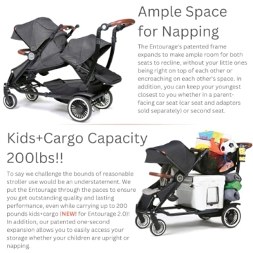 Austlen Entourage 2.0 Double Stroller in Navy