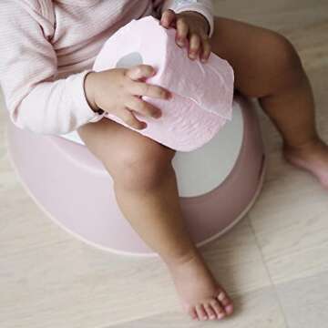 BEABA Ergonomic Training Potty, Provides Comfort and Support, Lightweight & Portable, Compact Toddler Potty (Rose)