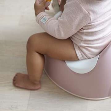 BEABA Ergonomic Training Potty, Provides Comfort and Support, Lightweight & Portable, Compact Toddler Potty (Rose)