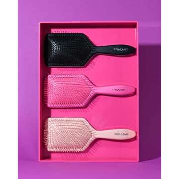 Framar Detangler Brush, Paddle Brush – Elegant Detangling Brush, No more Tangles Hair Brush – Hair Brushes for women, men and children (Pink)