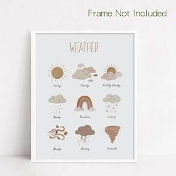 LIYAOLI Abc Wall Decor Boho Rainbow Nursery Decor Playroom Wall Decor 11 x 14 inch Set of 6 Unframed Art Prints Abc Letters for Classroom Wall Nursery Decor Neutral