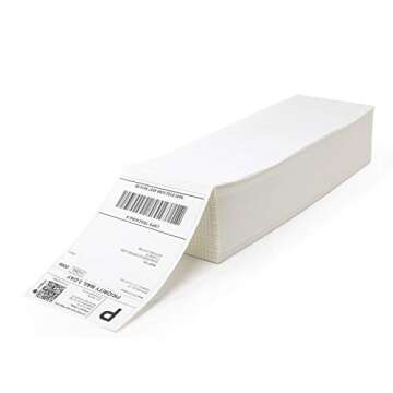 Buhbo 4" x 6" Direct Thermal Labels - Perforated BPA Free - Compatible with Zebra & Rollo Printer - Commercial Grade Shipping (1000 Fanfold Labels)