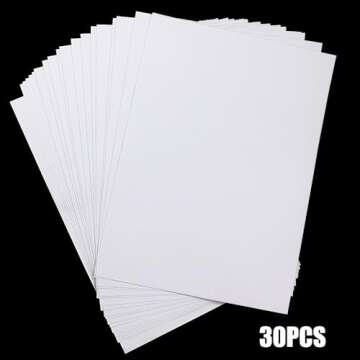 ISUSSER A4 Size 8.3x11.5 Inch Clear Double Sided Adhesive Tape Sheets, Super Strong Sticky Tape, DIY Art, Craft, Home Decorative Tape with White Liner (30)