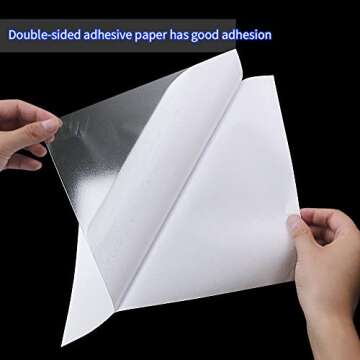 ISUSSER A4 Size 8.3x11.5 Inch Clear Double Sided Adhesive Tape Sheets, Super Strong Sticky Tape, DIY Art, Craft, Home Decorative Tape with White Liner (30)