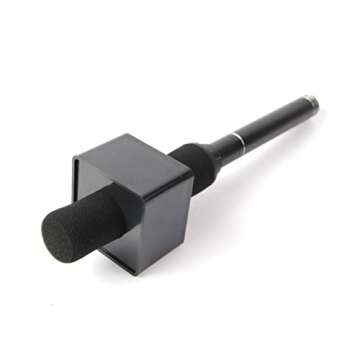 Foxnovo Pinxor Square Cube Shaped Interview Mic Microphone Logo Flag Station Logo