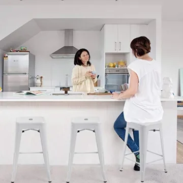 FDW Metal Bar Stools - Stackable & Stylish Seating Solution