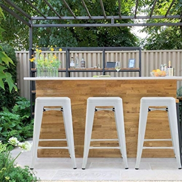 FDW Metal Bar Stools - Stackable & Stylish Seating Solution